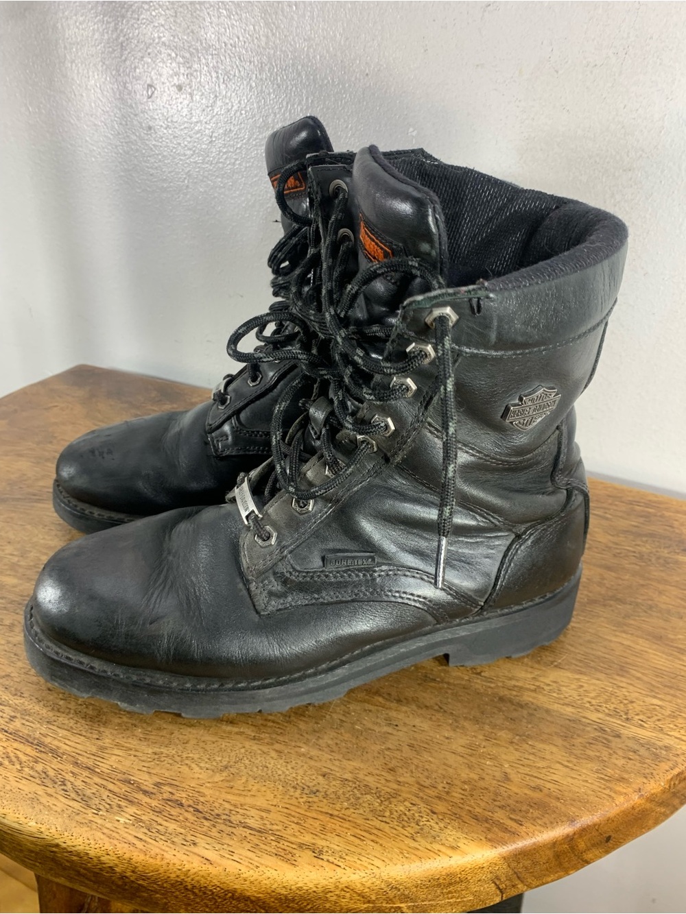 Vintage 90s Harley Davidson leather motorcycle boots
